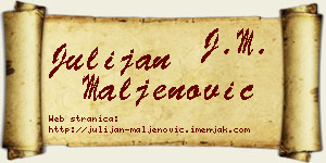 Julijan Maljenović vizit kartica